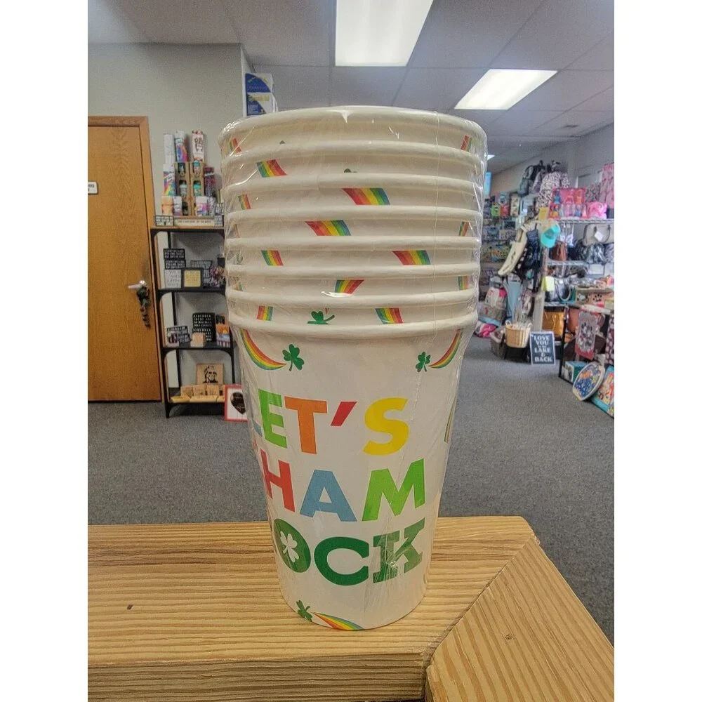 Lets Shamrock St. Patricks Day Stackable Party Cups 8 pk 12‎ Fl. oz
